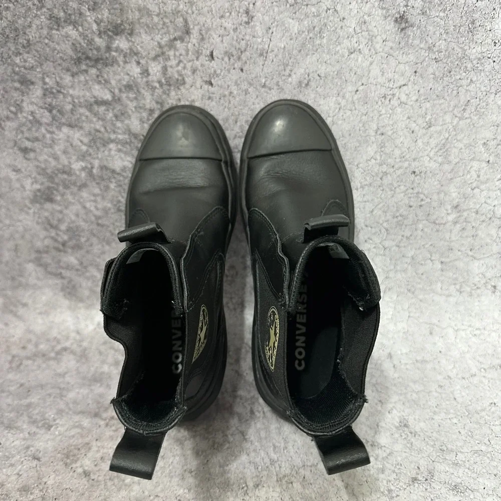 Converse All Star Lugged Chelsea Boots Kids 3.5 Black A08453C Leather Platform